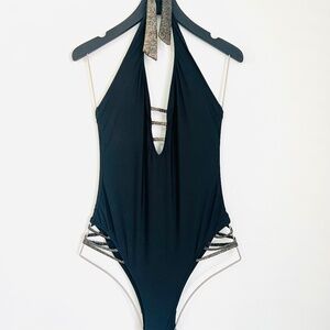 Red Carter Black strappy one piece